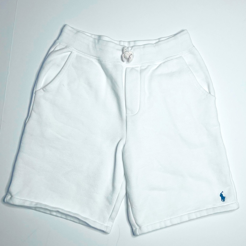 Big Boys Polo Ralph Lauren white cotton drawstring shorts